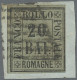 Old Italian States: Romagna: 1859, 20 Baj. Grey Green, Tied By Mute Papal Grill - Romagna