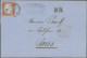 Italian States - Sardinia: 1860 40c. Carmine Used On Folded Cover From Turino To - Sardegna