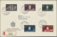 Liechtenstein: 1940, 100. Geburtstag Des Fürsten Komplett 6 Werte Auf 2 Echt Gel - Covers & Documents