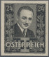 Österreich: 1934, 24 Gr. Dollfuß, Ungezähnter Probedruck In Schwarz Auf Kartonpa - Unused Stamps