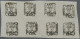 Romania: 1858, 5 Par Black On White, Decorative Block Of Eight, Mint Never Hinge - Unused Stamps