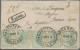 Romania: 1884, 10 Bani Horizontal Strip Of 5 Tied "Bucuresti Gara De Nord 8 Apr - Covers & Documents