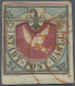 Schweiz - Basel: 1845 "Basler Taube" 2½ Rp. Schwarz/lebhaftblau/karmin, Verwende - 1843-1852 Kantonalmarken Und Bundesmarken