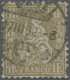 Schweiz: 1881 Sitzende Helvetia 1 Fr. Golden Auf Faserpapier, Gestempelt "BASEL - Usati