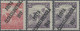 Czechoslowakia: 1919, 10 F Rose And 15 F Violet (2x), From The Hungarian "Harves - Ungebraucht