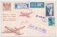 Israel Venezuela First Direct Dispatch Flight,  LOD CARACAS, Eagle, Airplane Aviation, Multi Frank Registered Cover 1957 - Vliegtuigen