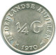 1/4 GULDEN 1970 NIEDERLÄNDISCHE ANTILLEN SILBER Koloniale Münze #NL11645.4.D.A - Antilles Néerlandaises