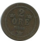 2 ORE 1885 SCHWEDEN SWEDEN Münze #AC996.2.D.A - Zweden