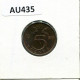 5 CENTS 1980 NIEDERLANDE NETHERLANDS Münze #AU435.D.A - 1948-1980 : Juliana