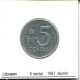 5 CENTAI 1991 LITAUEN LITHUANIA Münze #AS703.D.A - Lithuania