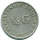1/4 GULDEN 1957 ANTILLAS NEERLANDESAS PLATA Colonial Moneda #NL10976.4.E.A - Antilles Néerlandaises