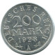 200 MARK 1923 A DEUTSCHLAND Münze GERMANY #AE415.D.A - 200 & 500 Mark