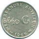 1/10 GULDEN 1966 ANTILLAS NEERLANDESAS PLATA Colonial Moneda #NL12665.3.E.A - Antilles Néerlandaises