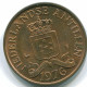 2 1/2 CENT 1976 NIEDERLÄNDISCHE ANTILLEN Bronze Koloniale Münze #S10528.D.A - Niederländische Antillen