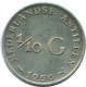 1/10 GULDEN 1966 ANTILLAS NEERLANDESAS PLATA Colonial Moneda #NL12724.3.E.A - Antilles Néerlandaises