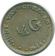 1/4 GULDEN 1944 CURACAO NIEDERLANDE SILBER Koloniale Münze #NL10633.4.D.A - Curaçao