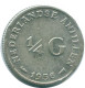 1/4 GULDEN 1956 NIEDERLÄNDISCHE ANTILLEN SILBER Koloniale Münze #NL10906.4.D.A - Antille Olandesi