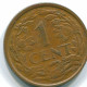 1 CENT 1968 NETHERLANDS ANTILLES Bronze Fish Colonial Coin #S10804.U.A - Antille Olandesi