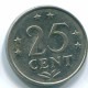 25 CENTS 1971 ANTILLES NÉERLANDAISES Nickel Colonial Pièce #S11559.F.A - Antille Olandesi