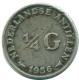 1/4 GULDEN 1956 ANTILLES NÉERLANDAISES ARGENT Colonial Pièce #NL10942.4.F.A - Antilles Néerlandaises