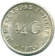 1/4 GULDEN 1970 NETHERLANDS ANTILLES SILVER Colonial Coin #NL11631.4.U.A - Antillas Neerlandesas