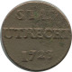 1723 UTRECHT 1 DUIT DUTCH REPUBLIC (NETHERLANDS) COLONIAL PENNY #AE841.27.U.A - Niederländisch-Indien