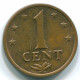 1 CENT 1977 NIEDERLÄNDISCHE ANTILLEN Bronze Koloniale Münze #S10713.D.A - Antille Olandesi