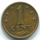 1 CENT 1977 NIEDERLÄNDISCHE ANTILLEN Bronze Koloniale Münze #S10713.D.A - Niederländische Antillen