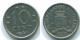 10 CENTS 1974 ANTILLES NÉERLANDAISES Nickel Colonial Pièce #S13494.F.A - Antille Olandesi