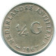 1/4 GULDEN 1967 NETHERLANDS ANTILLES SILVER Colonial Coin #NL11528.4.U.A - Antillas Neerlandesas