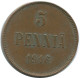 5 PENNIA 1916 FINLAND Coin RUSSIA EMPIRE #AB203.5.U.A - Finland