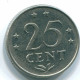 25 CENTS 1976 NIEDERLÄNDISCHE ANTILLEN Nickel Koloniale Münze #S11641.D.A - Antille Olandesi