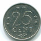 25 CENTS 1975 ANTILLES NÉERLANDAISES Nickel Colonial Pièce #S11608.F.A - Antillas Neerlandesas