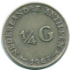 1/4 GULDEN 1967 ANTILLAS NEERLANDESAS PLATA Colonial Moneda #NL11599.4.E.A - Antille Olandesi