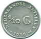 1/10 GULDEN 1956 NETHERLANDS ANTILLES SILVER Colonial Coin #NL12071.3.U.A - Niederländische Antillen