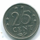 25 CENTS 1971 ANTILLAS NEERLANDESAS Nickel Colonial Moneda #S11509.E.A - Antilles Néerlandaises