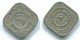5 CENTS 1957 NETHERLANDS ANTILLES Nickel Colonial Coin #S12403.U.A - Antillas Neerlandesas