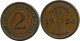 2 RENTENPFENNIG 1924 A DEUTSCHLAND Münze GERMANY #DB830.D.A - 2 Renten- & 2 Reichspfennig