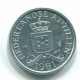 1 CENT 1981 ANTILLES NÉERLANDAISES Aluminium Colonial Pièce #S11199.F.A - Antilles Néerlandaises