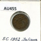 5 CENTS 1952 NETHERLANDS Coin #AU455.U.A - 1948-1980: Juliana