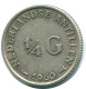 1/4 GULDEN 1960 ANTILLAS NEERLANDESAS PLATA Colonial Moneda #NL11055.4.E.A - Niederländische Antillen