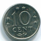 10 CENTS 1978 ANTILLES NÉERLANDAISES Nickel Colonial Pièce #S13555.F.A - Nederlandse Antillen
