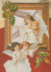 ANGELO Buon Anno Natale Vintage Cartolina CPSM #PAH440.A - Anges