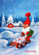 PÈRE NOËL Bonne Année Noël GNOME Vintage Carte Postale CPSM #PBL616.A - Santa Claus