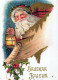 PAPÁ NOEL Feliz Año Navidad Vintage Tarjeta Postal CPSM #PBL469.A - Santa Claus