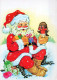 PÈRE NOËL Bonne Année Noël Vintage Carte Postale CPSM #PBL396.A - Santa Claus