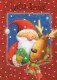PAPÁ NOEL Feliz Año Navidad Vintage Tarjeta Postal CPSM #PBL369.A - Santa Claus