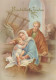 Vergine Maria Madonna Gesù Bambino Natale Religione Vintage Cartolina CPSM #PBB749.A - Jungfräuliche Marie Und Madona