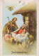 ANGE Noël Bébé JÉSUS Vintage Carte Postale CPSM #PBP285.A - Anges