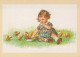 EASTER CHILDREN Vintage Postcard CPSM #PBO341.A - Easter
